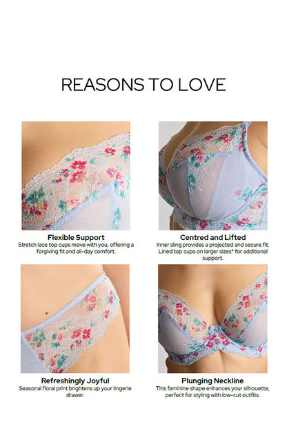 Ana Plunge Non Padded Bra In Cornflower - Panache