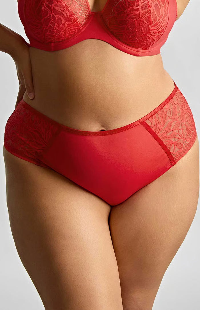 Sophia Deep Brief In Red - Sculptresse