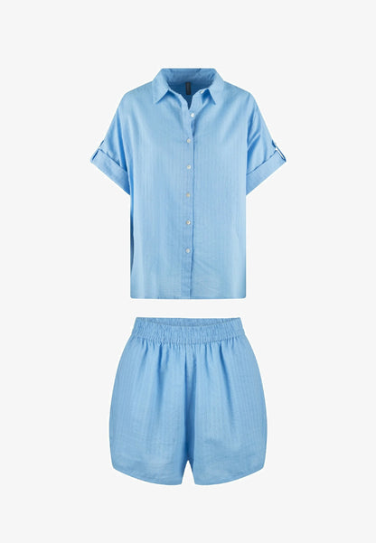 Cotton Pyjama Set In Bonnie Blue - Lingadore