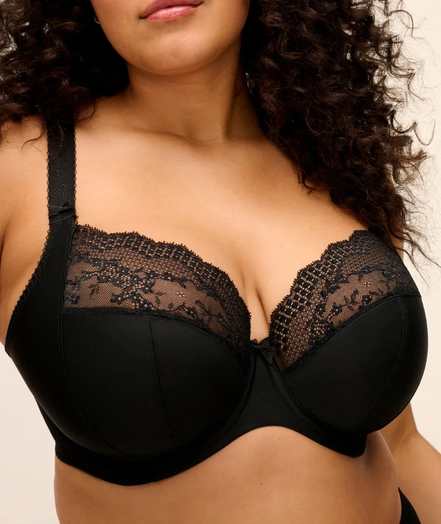 Lucie Underwired Plunge Bra In Jet - Elomi