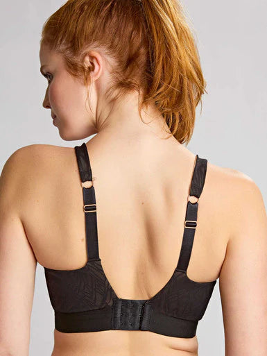 Endurance Non Padded Sports Wired Bra In Black/Latte - Panache