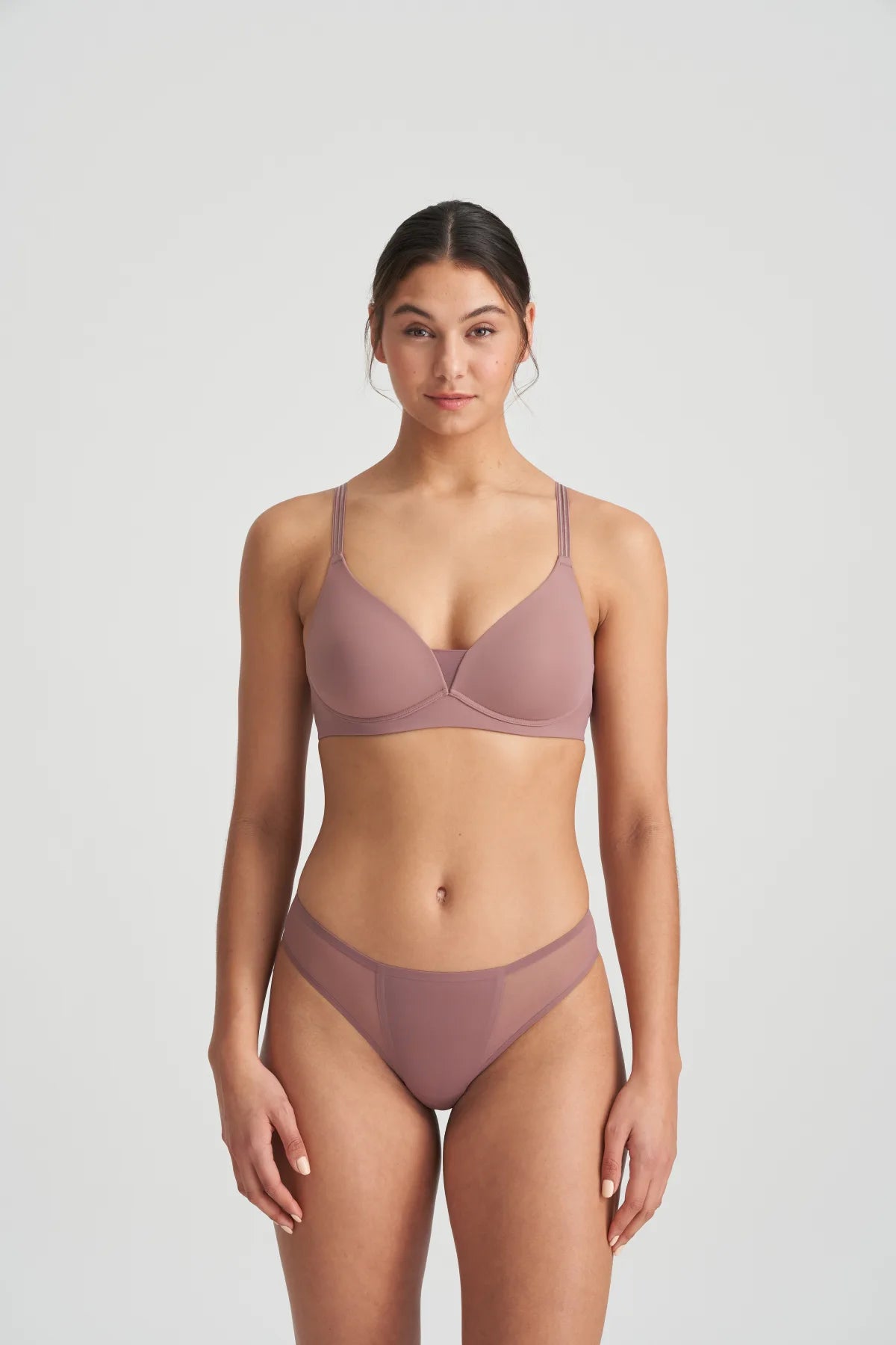 Louie Full Cup Wireless Bra In Satin Taupe - Marie Jo