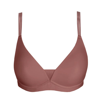 Louie Full Cup Wireless Bra In Satin Taupe - Marie Jo