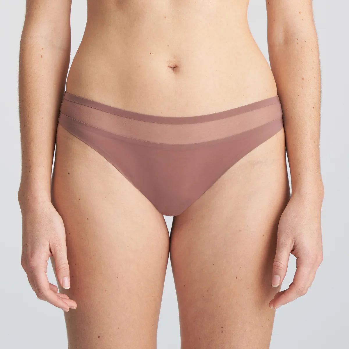 Louie Thong In Satin Taupe - Marie Jo