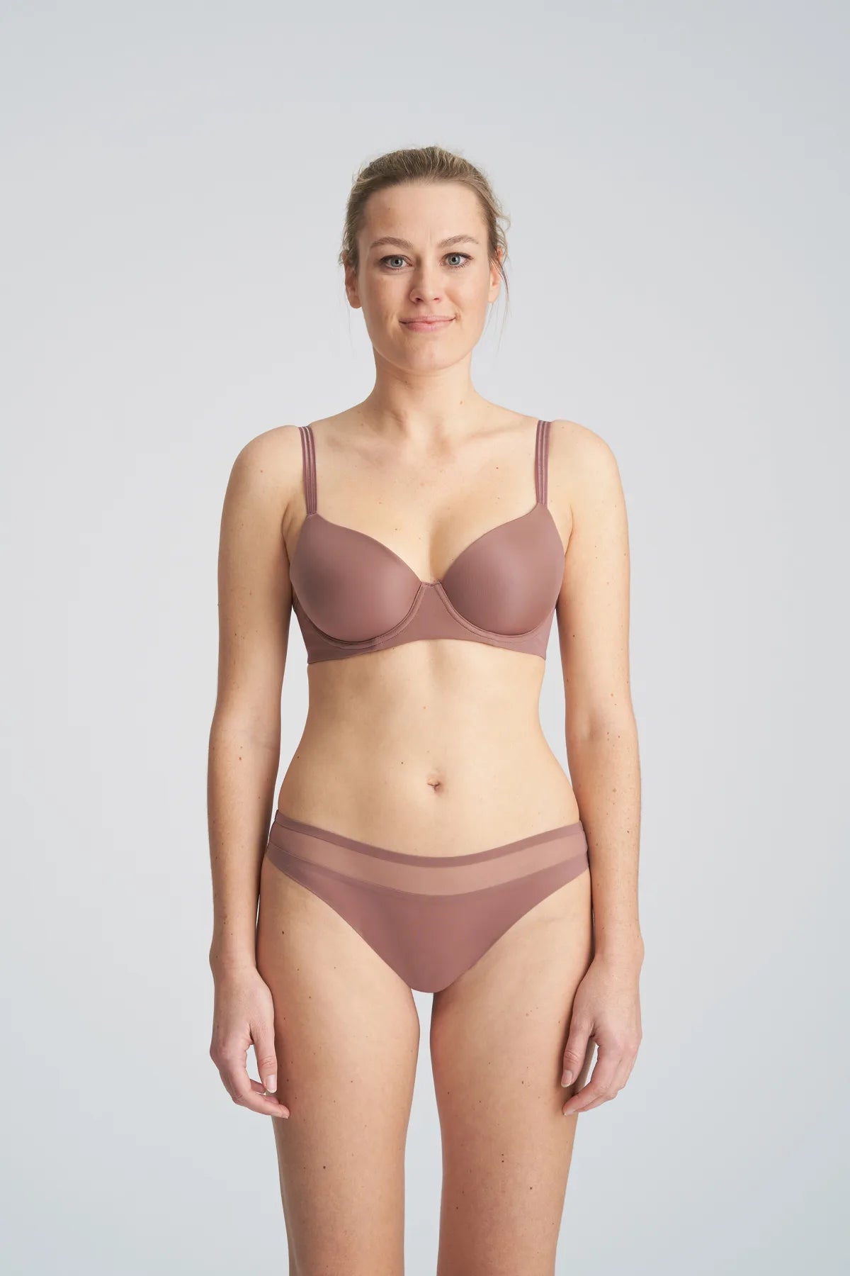 Louie Thong In Satin Taupe - Marie Jo