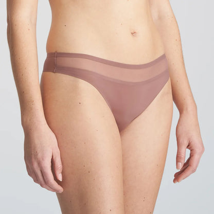 Louie Thong In Satin Taupe - Marie Jo