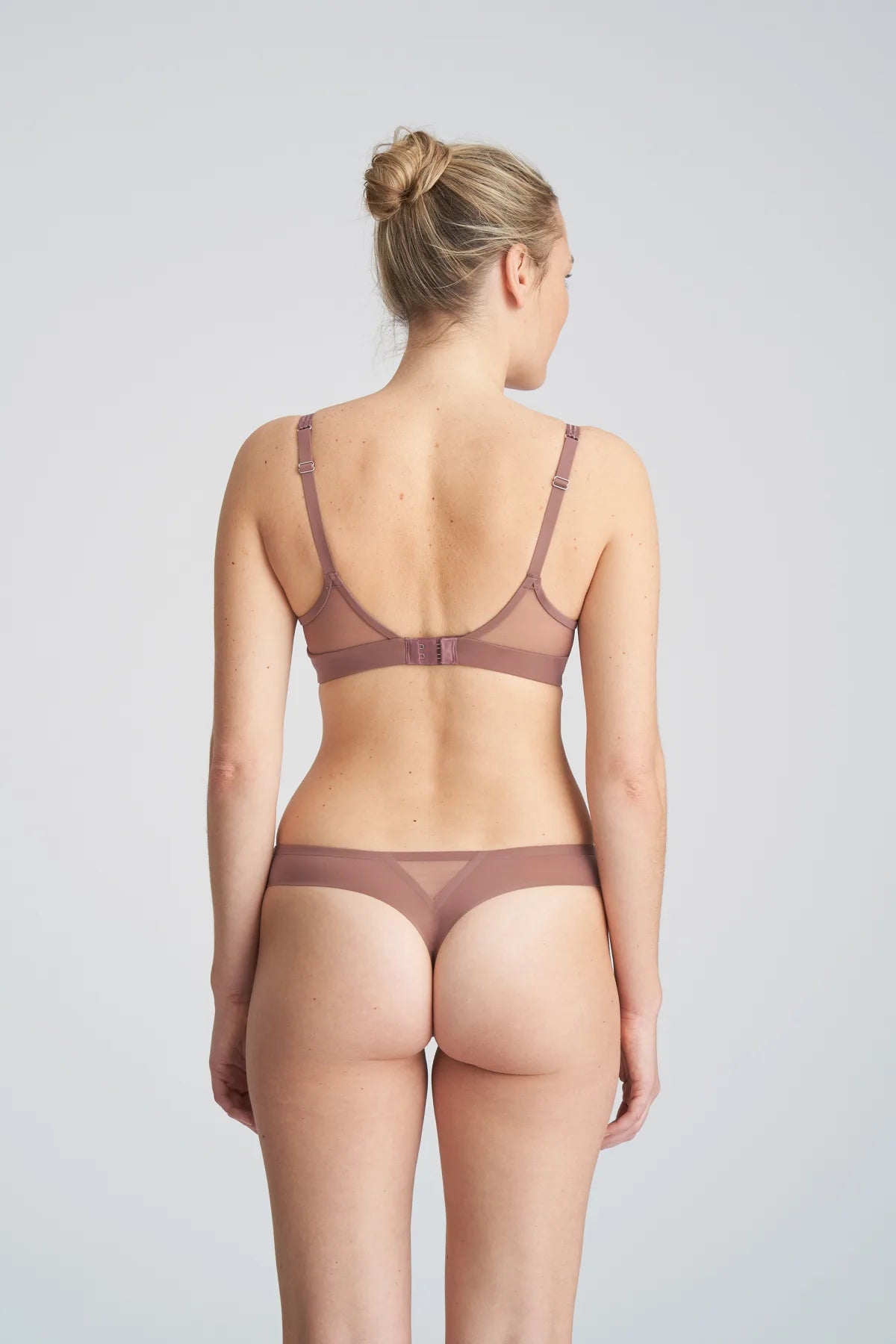 Louie Thong In Satin Taupe - Marie Jo