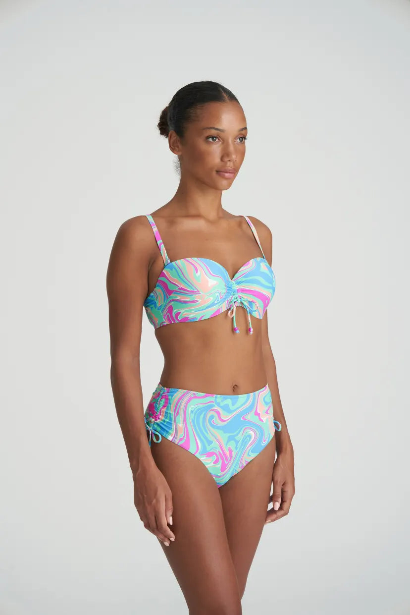 Aubani Padded Strapless Bikini Top In Ocean Swirt - Marie Jo