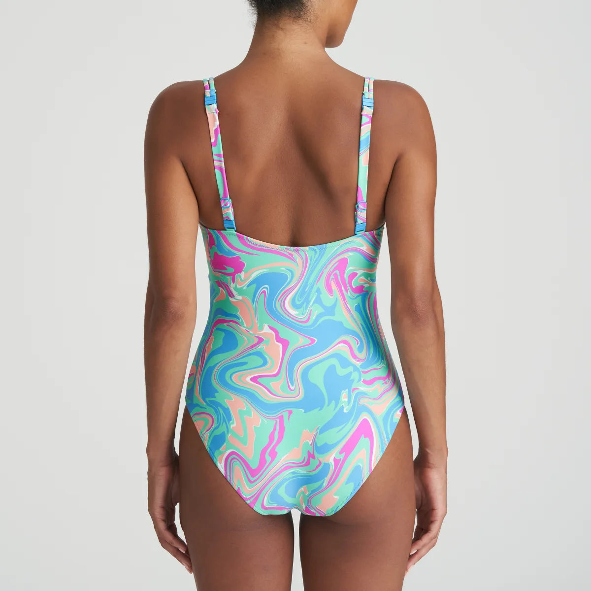 Aubani Plunge Swimsuit In Ocean Swirt - Marie Jo