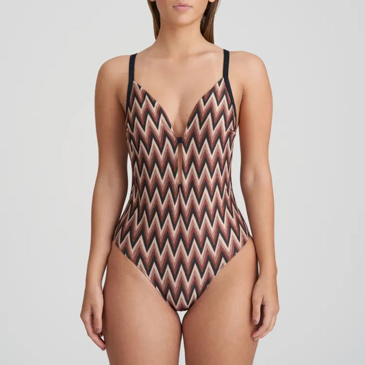 Black Plunge Belted Swimsuit Fuller Bust Exclusive – Playful Promises