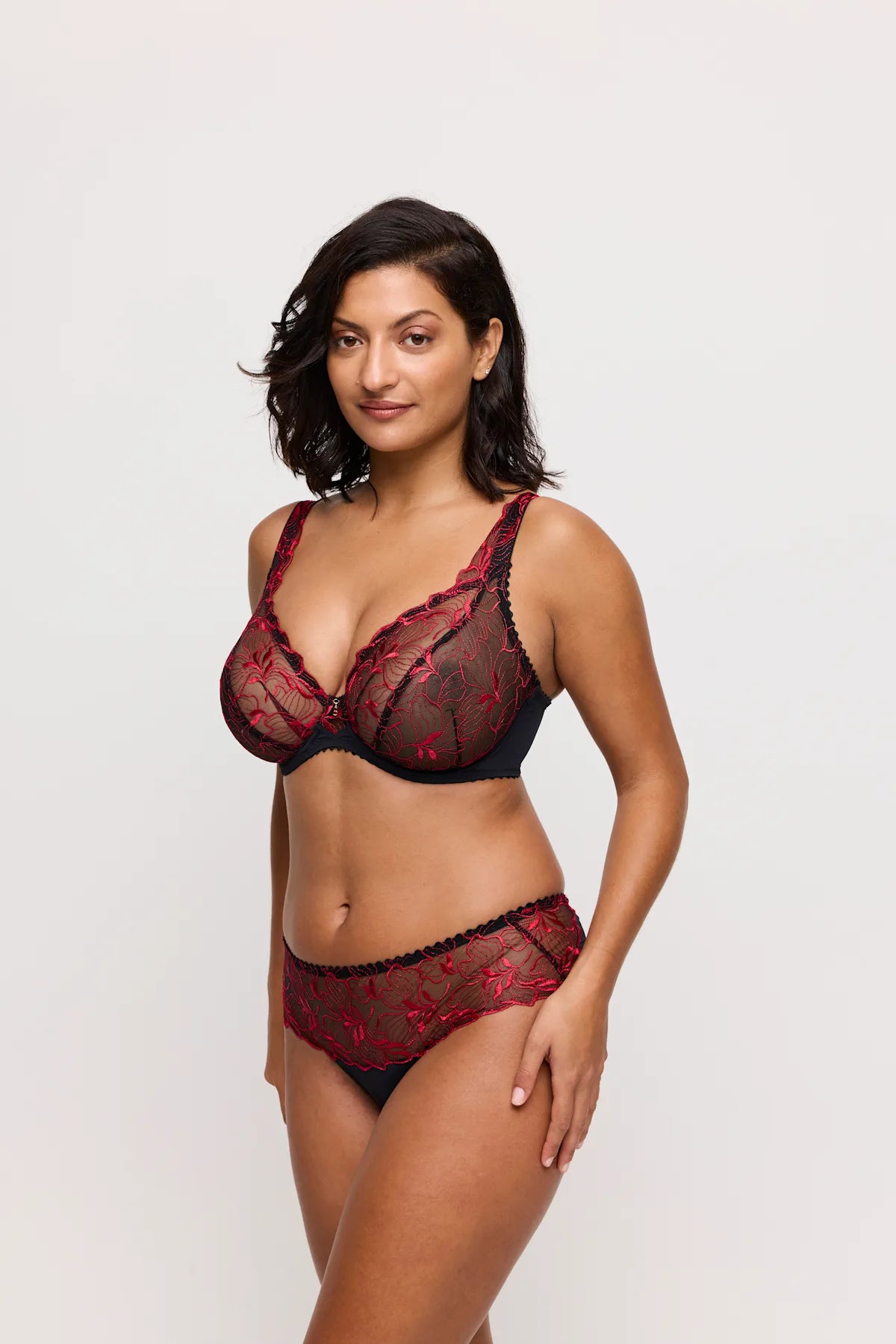 Springdale Plunge Bra In Black Rose - Prima Donna
