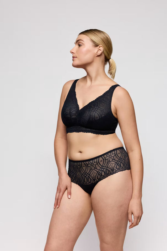 Salerno Luxury Thong in Black - Prima Donna