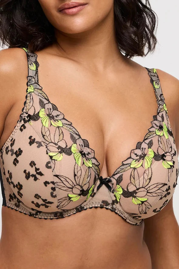 Manali Half Padded Plunge Bra In Wild Bloom - Prima Donna