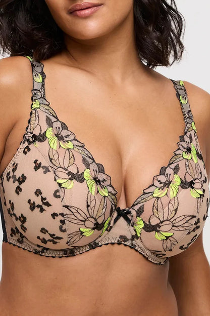 Manali Half Padded Plunge Bra In Wild Bloom - Prima Donna