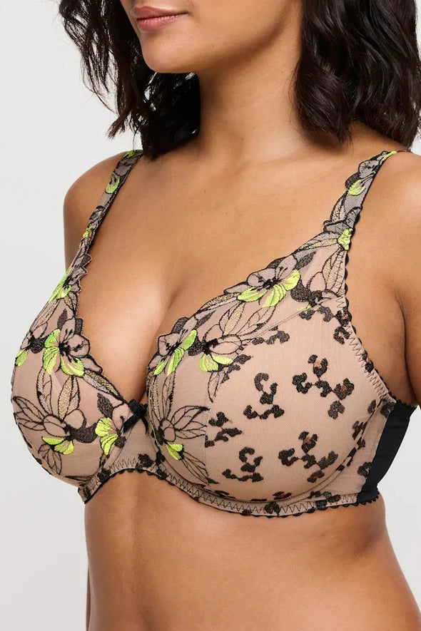 Manali Half Padded Plunge Bra In Wild Bloom - Prima Donna