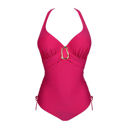 Uvita Plunge Swimsuit in Deep Magenta - Prima Donna