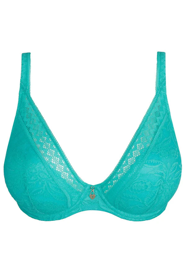 Palermo Half Padded Plunge Bra In Sunny Teal - Prima Donna Twist