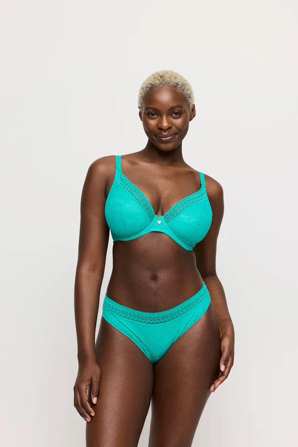 Palermo Half Padded Plunge Bra In Sunny Teal - Prima Donna Twist