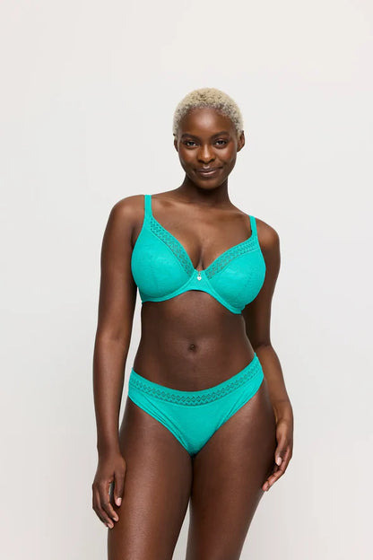 Palermo Half Padded Plunge Bra In Sunny Teal - Prima Donna Twist