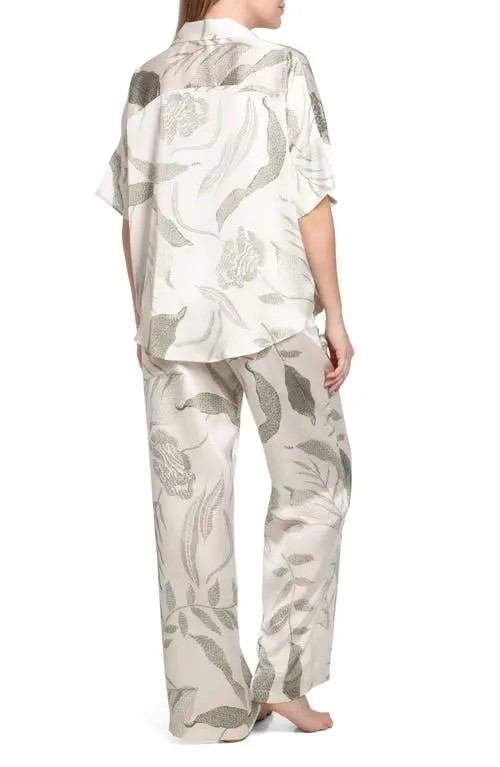 Emma Seagrass Pajama Set In Seagrass Cream - Midnight Bakery