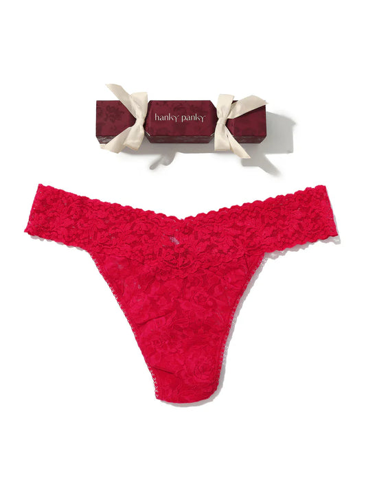 Holiday Cracker Single Original Rise Thong In Beet Juice - Hanky Panky