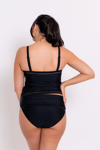 First Class Plunge Tankini Multiway Top In Black - Curvy Kate