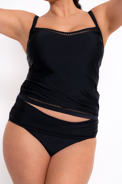 First Class Plunge Tankini Multiway Top In Black - Curvy Kate