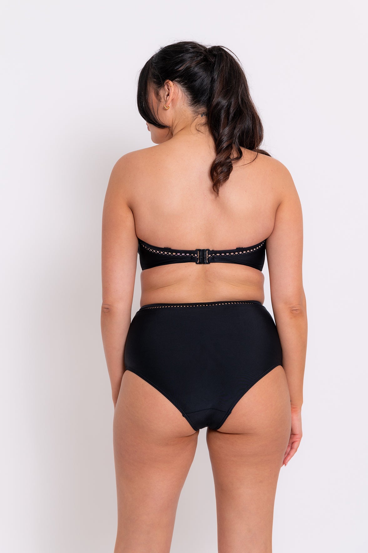 First Class Deep Fold Over Bikini Brief In Black - Curvy Kate