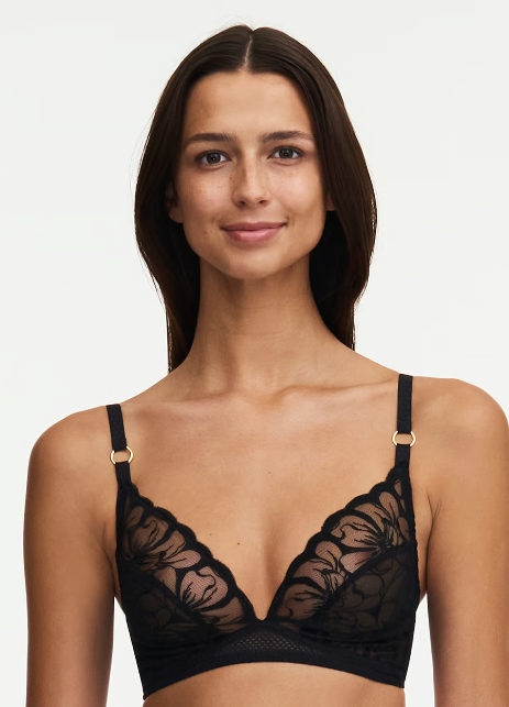 Fleurs Lace Wireless Bra In Black - Chantelle