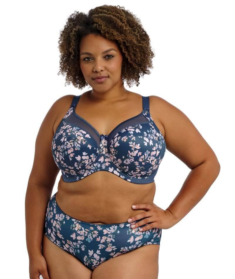 Kayla Underwire Bra In Teal Blossom - Goddess