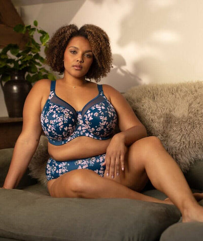 Kayla Underwire Bra In Teal Blossom - Goddess