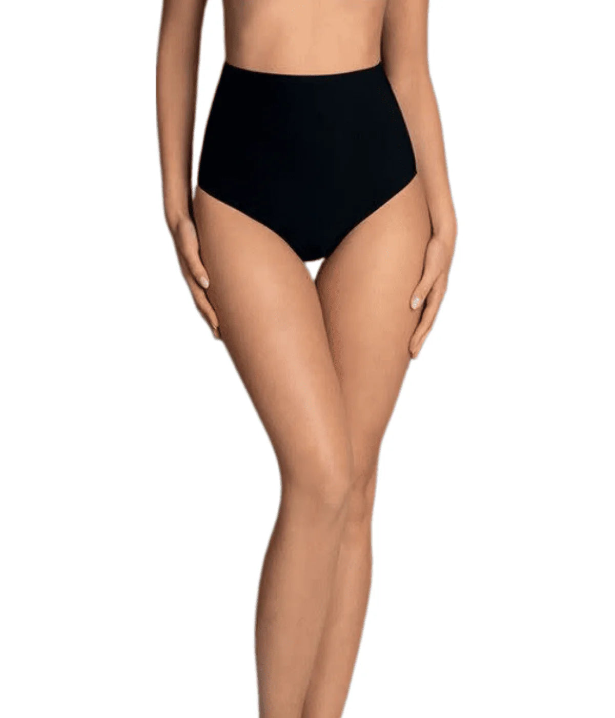 Romi High-Rise Fold Over Swim Bottom In Black - Anita
