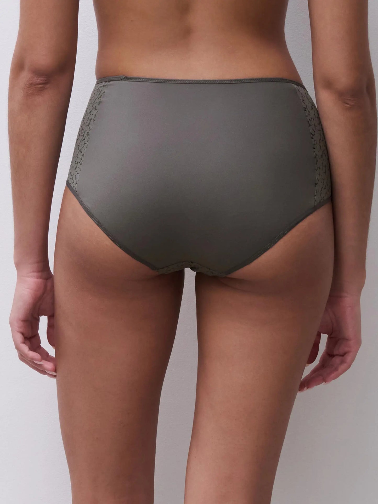 Norah High Waist Brief In Vert Argile - Chantelle
