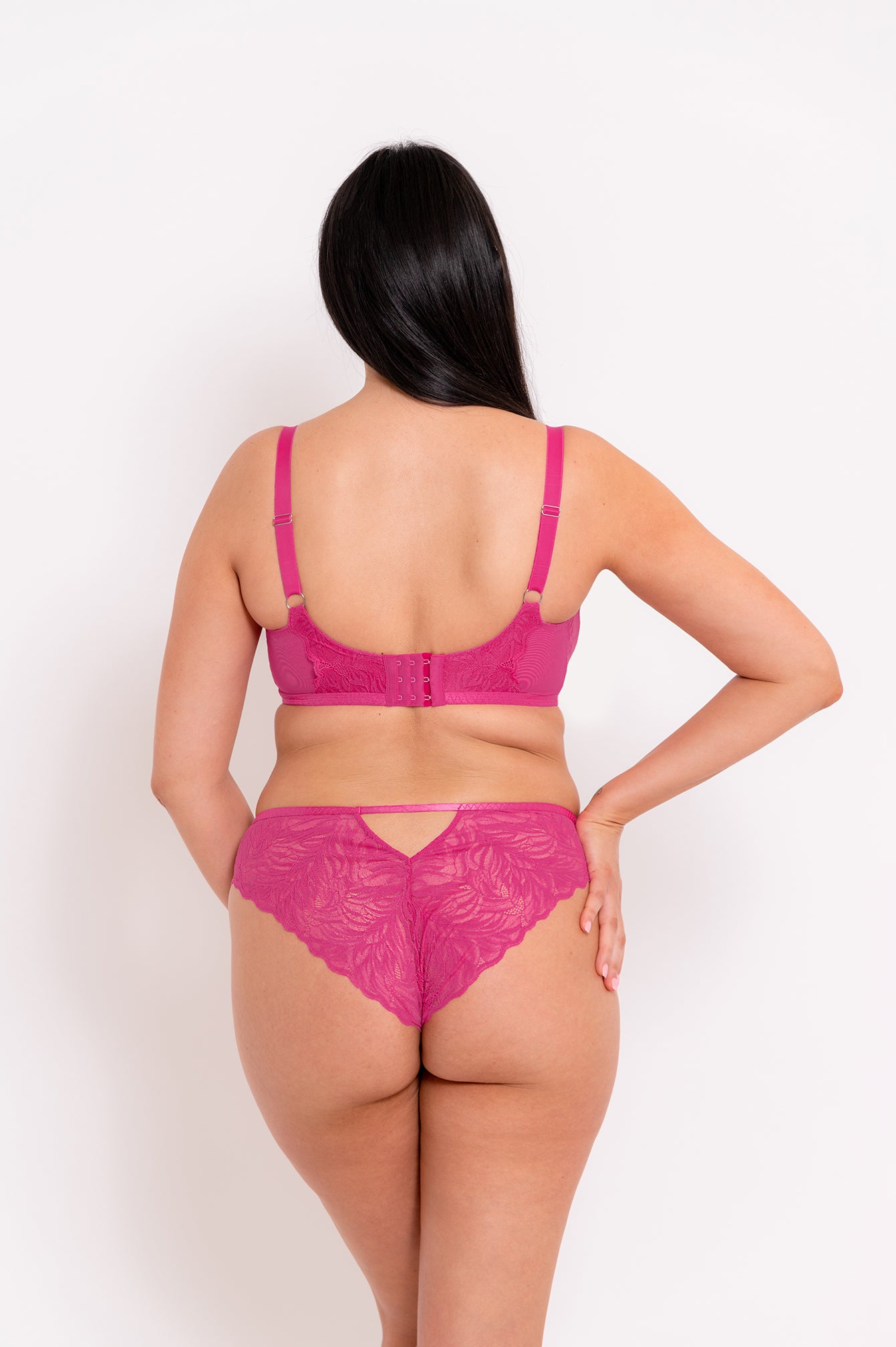 Lace Daze Brazilian Brief In Lipstick Pink - Curvy Kate