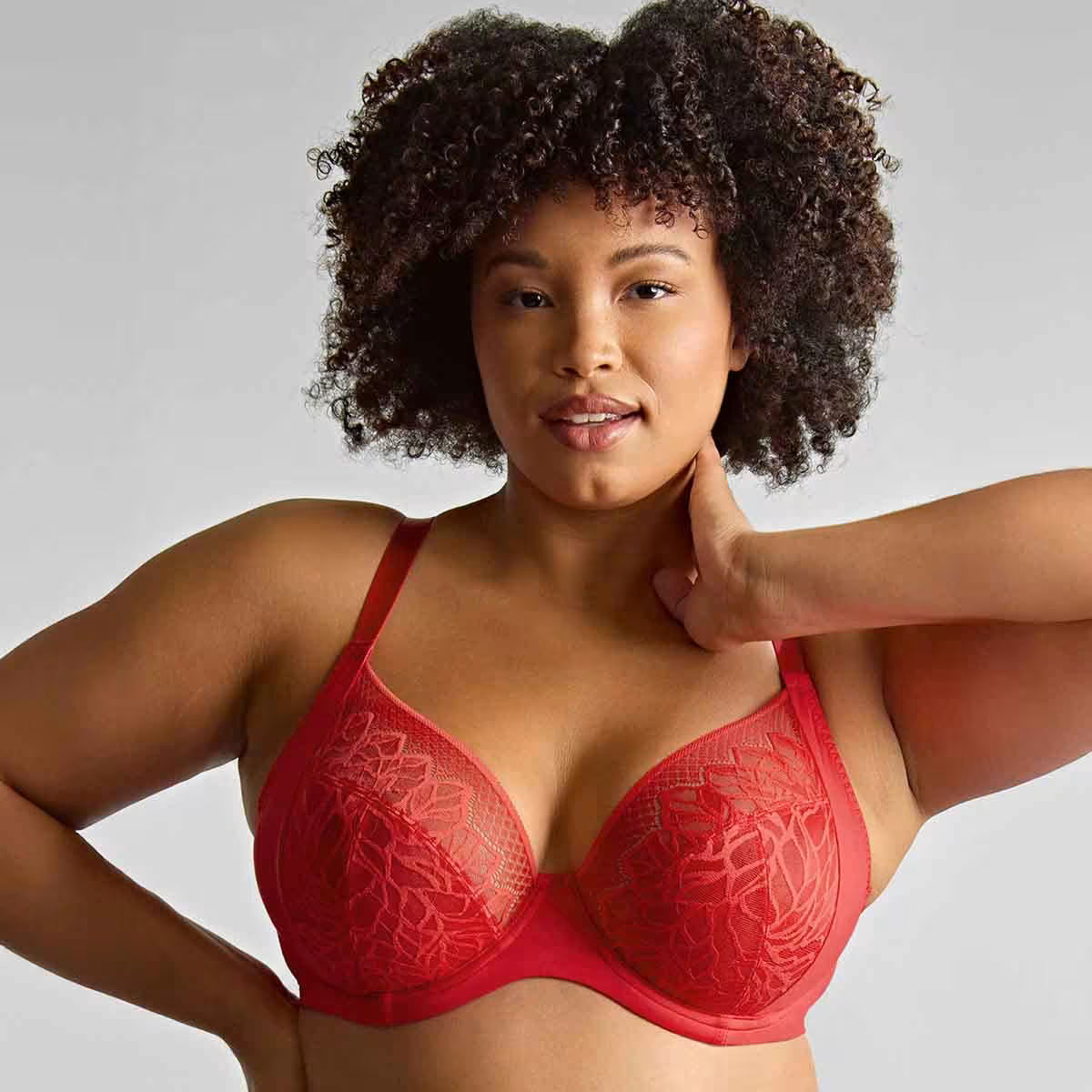 Sophia Plunge Bra In Red - Sculptresse