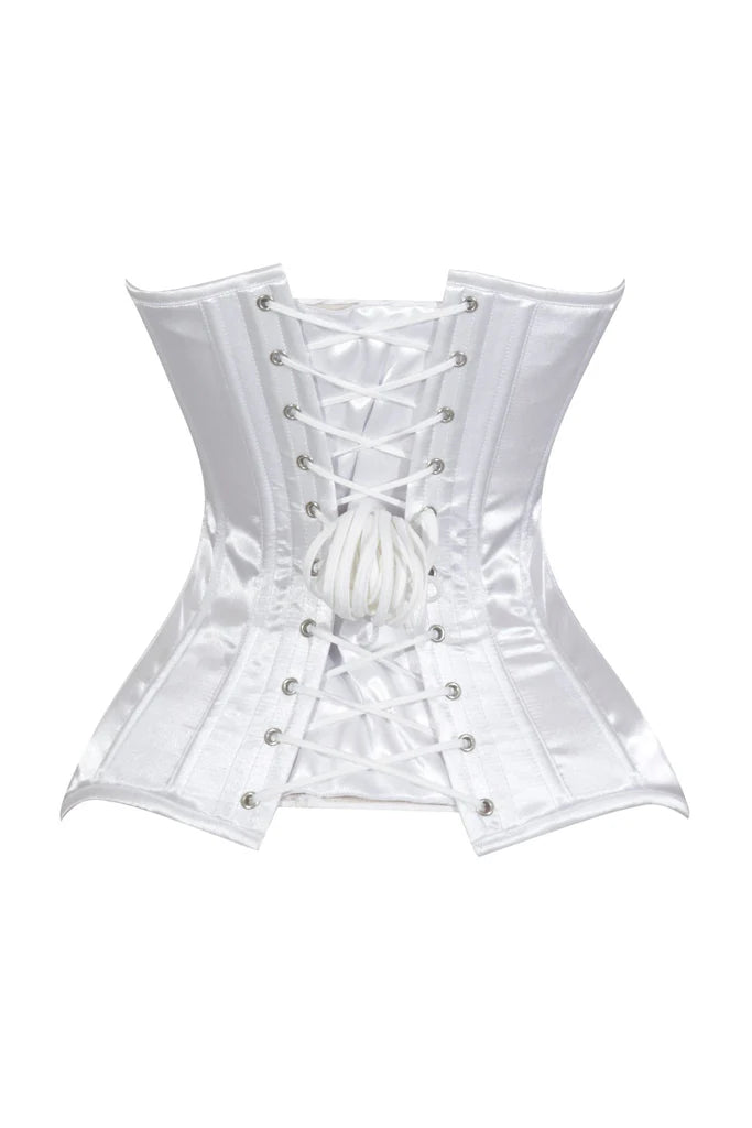 Lavish Satin Front Zipper Overbust Corset - Daisy Corsets