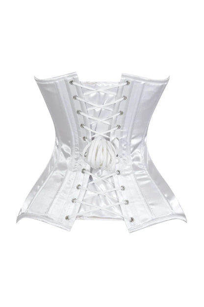 Lavish Satin Front Zipper Overbust Corset - Daisy Corsets
