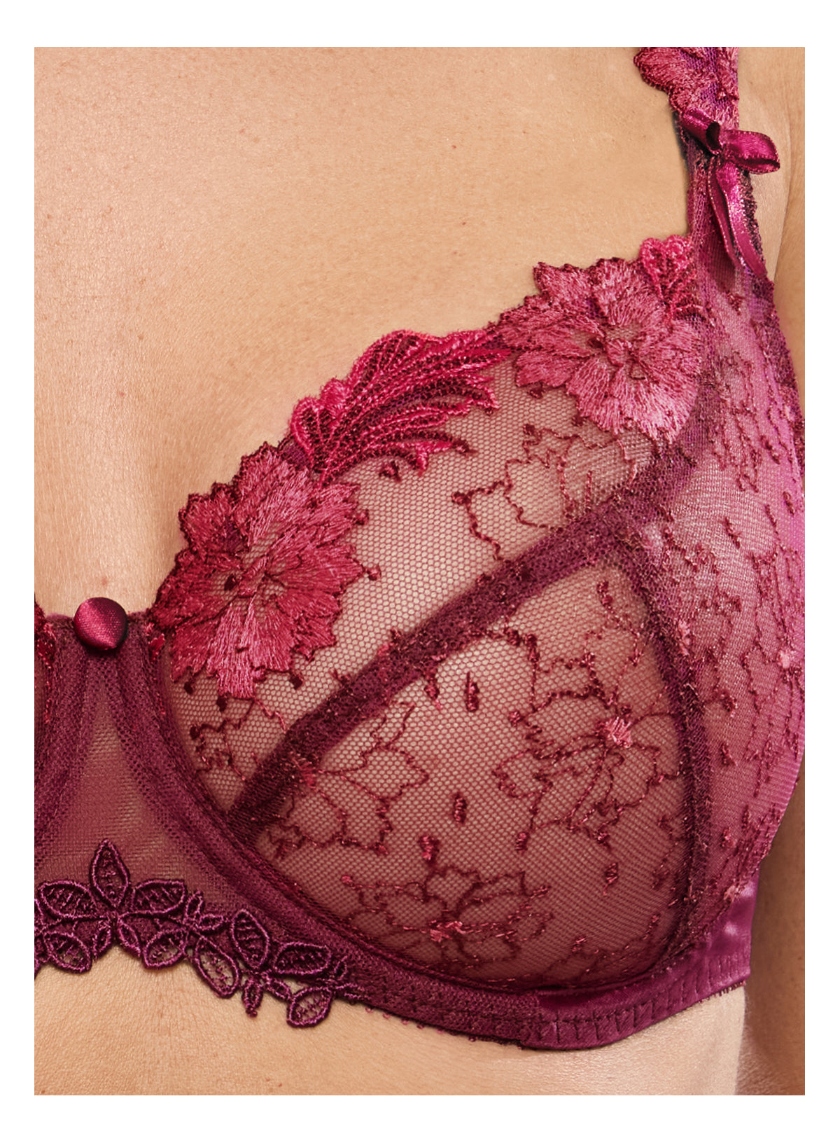 Clea Low Neck Bra in Grenat - Empreinte