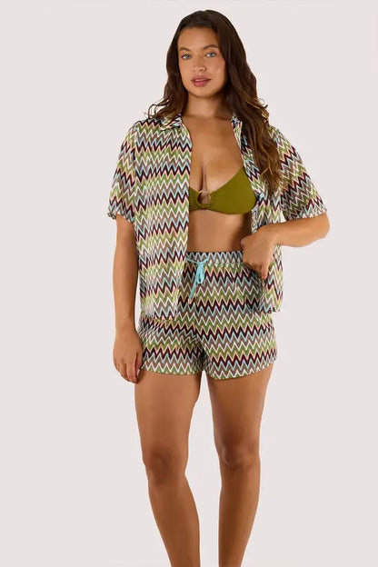 Zig Zag Crochet Beach Shorts - Wolf & Whistle