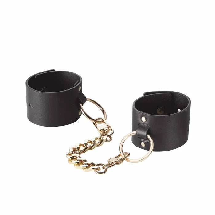 Maze Wide Handcuffs In Black - Bijoux Indiscrets