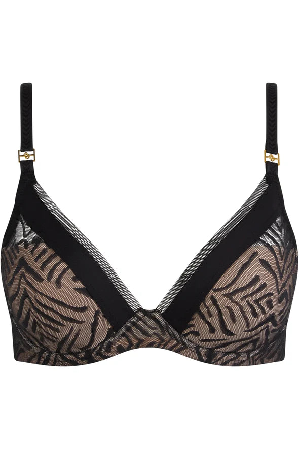 Graphic Allure Lace Plunge Contour Bra In Black - Chantelle