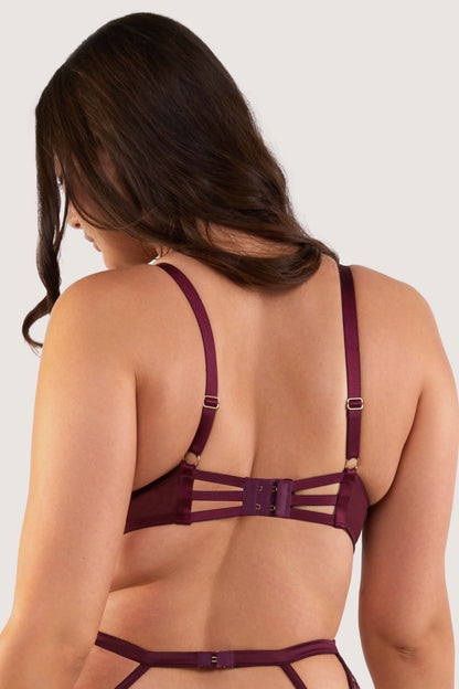 Cassia Custom Embroidery Bra In Wine - Playful Promises