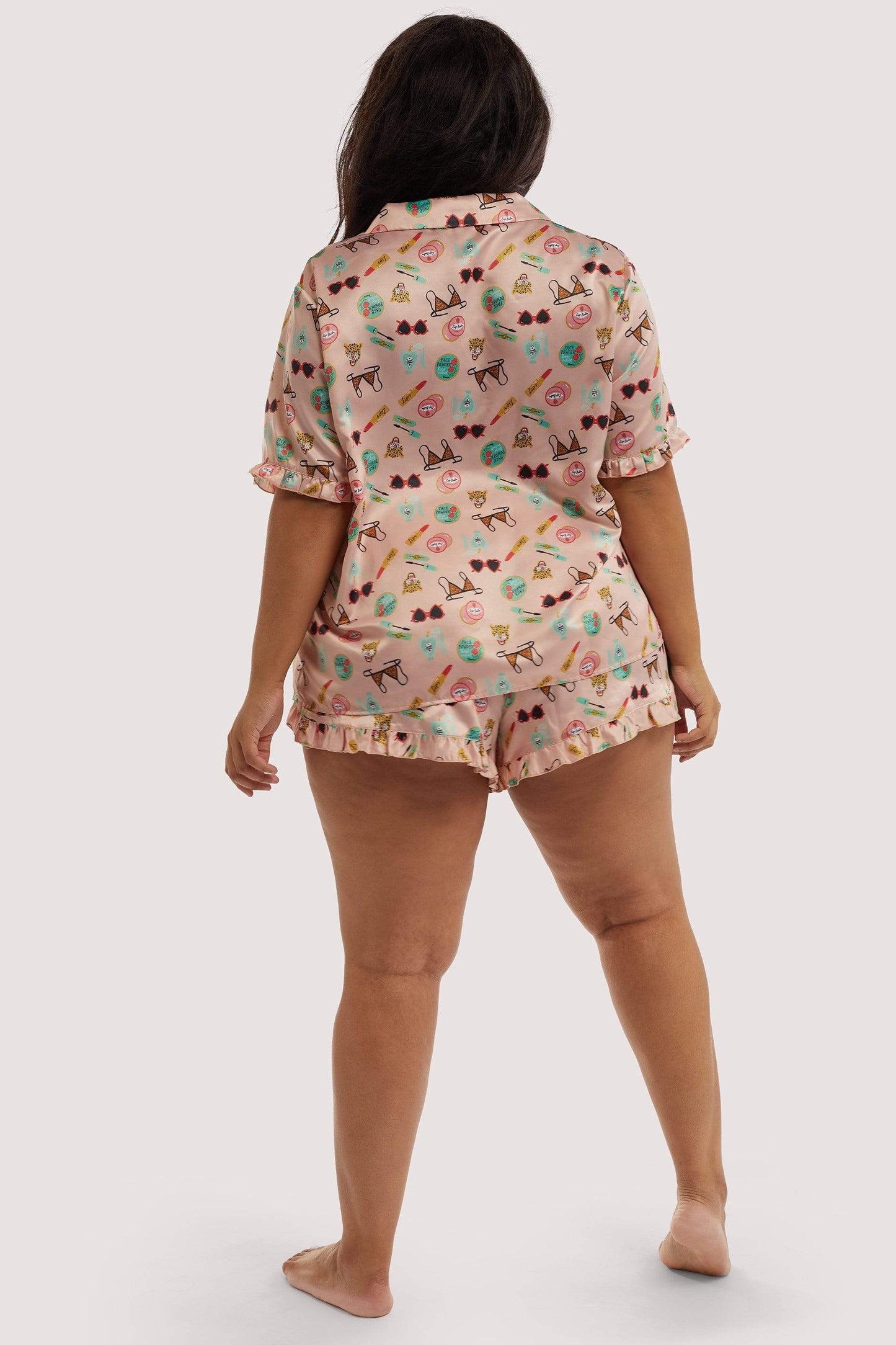 Bodil Jane Recycled Satin Short Sleeve Top - Playful Promises