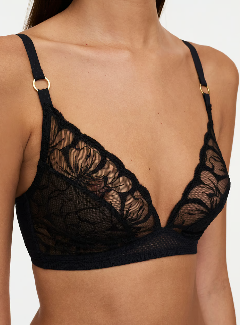 Fleurs Lace Wireless Bra In Black - Chantelle