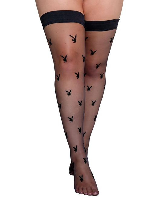 Bunny Queen Noir Stockings In Black - Playboy