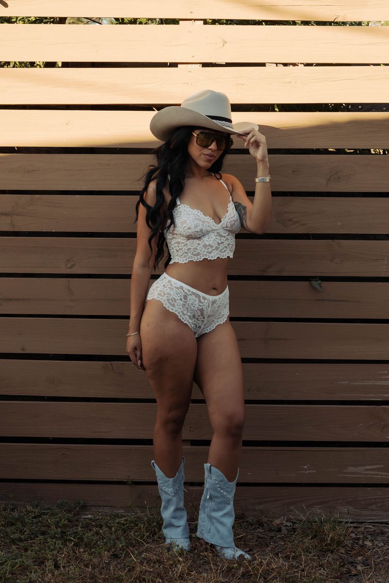 The Lace Hipster in White - Kilo Brava