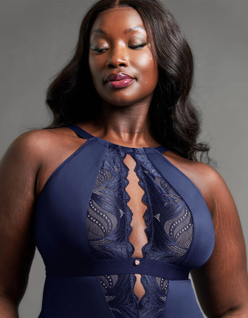 Scantilly Indulgence Body en dentelle extensible noir - Curvy Kate