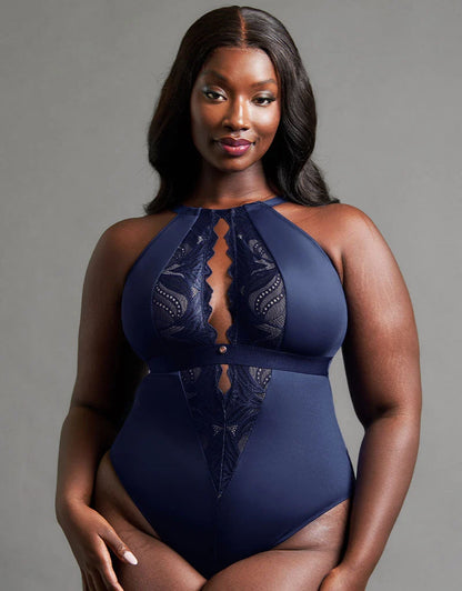 Scantilly Indulgence Body en dentelle extensible noir - Curvy Kate