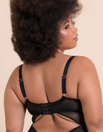 Scantilly Suspense Plunge Bodysuit in Black- Curvy Kate