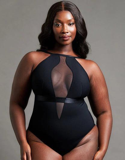 Scantilly Swerve Non-Wired Bodysuit In Black - Curvy Kate